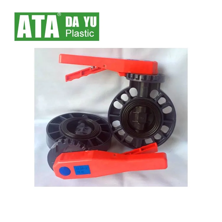 drain irrigation drip factory low price easy quick handle lever manual upvc pph abs wafer grey butterfly valve