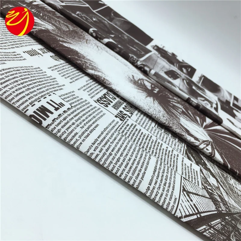 Instagram Style Cool Black Newspaper Street Tree Printed Microfiber Badsheet Fabric