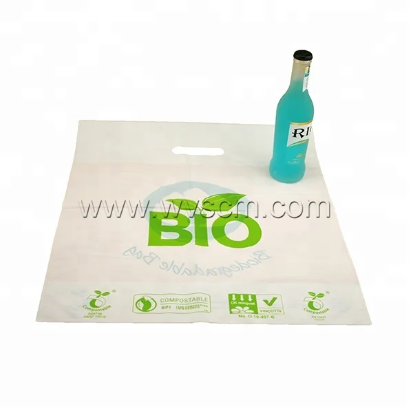 100% OXO Biodegradable Compostable Eco Friendly Plastic D2W EPI Cassava Corn Starch Die Cut Bags Wholesale