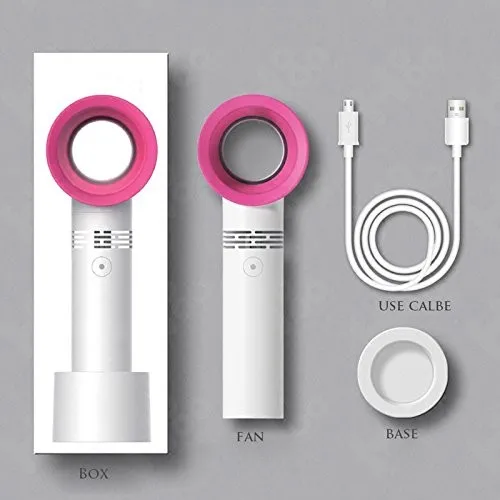
amazon hot sale mini portable bladeless fan USB Mini Fan Desktop Bladeless Fan Rechargeable Quiet 