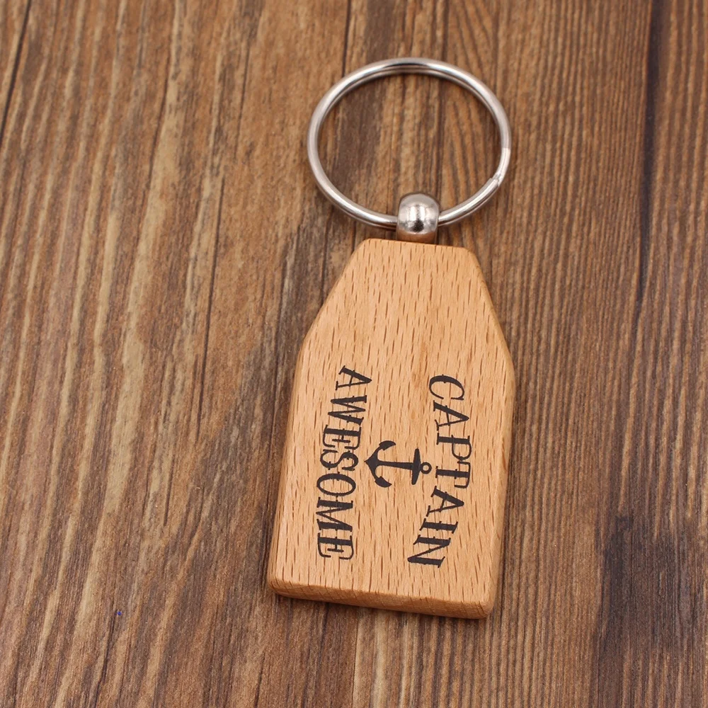 Hot sale customize heart wood key chain for gift