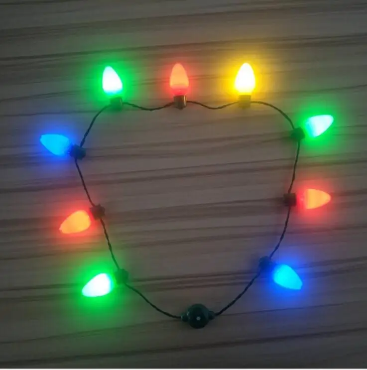 
Christmas necklace Christmas LED luminous necklace big light bulb dance party string necklace 