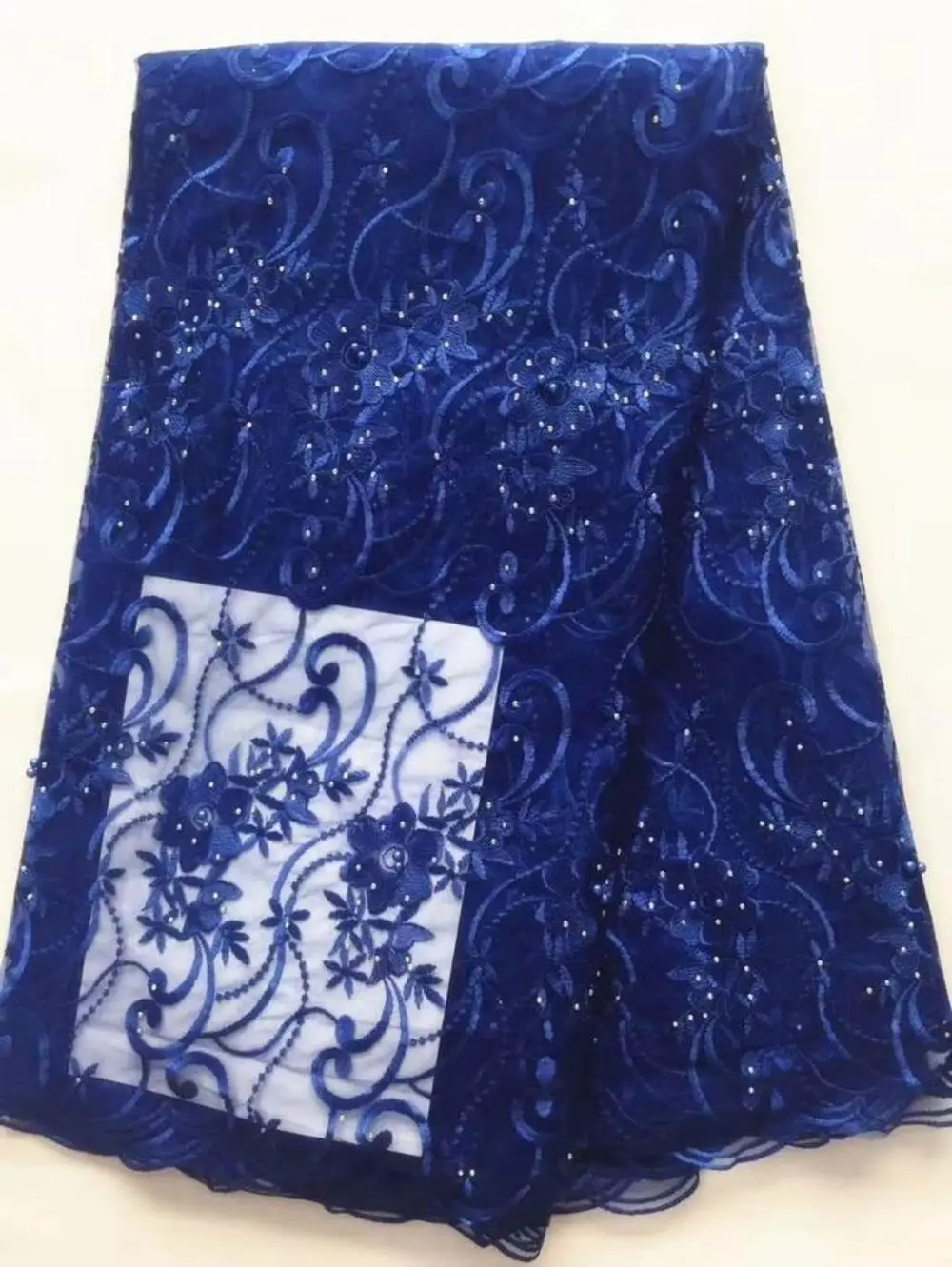 Luxury high-grade heavy work embroidery Wholesale African Embroidery Lace Fabric With Beads For Garment