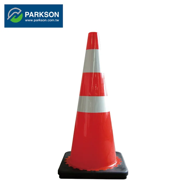 PARKSON SAFETY Taiwan Black Base Two 3M Reflective Tape Traffic Accident Road Control Cone TCB-45R2