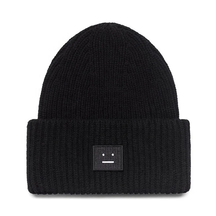 High quality custom women winter acrylic jacquard knitted alpaca embroidered beanie hat