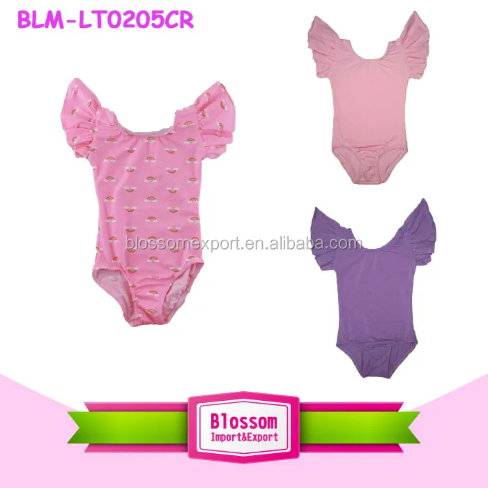 
Belly dance wear artistic gymnastics leotard silk printed baby bodysuit girls flutter sleeve wholesale ballet leotard toddler 
