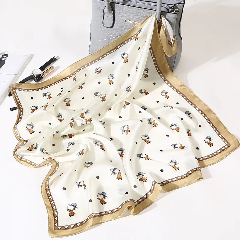 
100% polyester silk feeling satin scarf gift set 