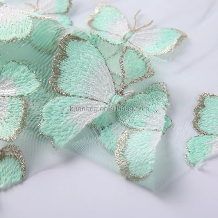 New Design Lace Wedding Butterfly Lace Fabric Embroidery Designs For Dress