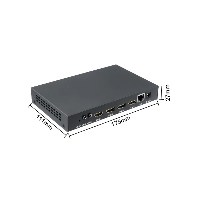  4 каналов h.265 HDMI к IP кодер 1080P RTMP ONVIF H.264 H264 для прямые