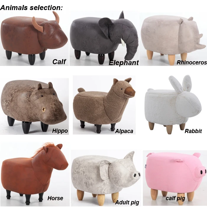 new design kids furniture Fabric Panada shape animal shape stool / ottoman JR-8009-1
