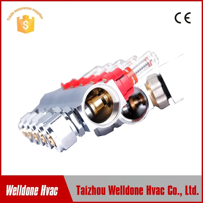 Welldone Stainless Steel Radiant heating Manifold With Adjustable Flow Meter
