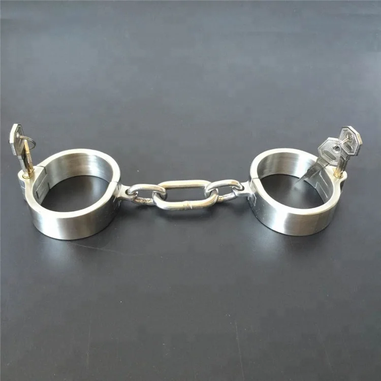 Sexy Handcuffs Stainless Steel Bondage Lock Fetish Wear Bondage Harness