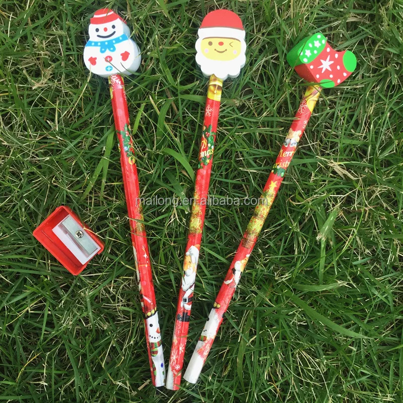 Christmas stationery set A pencil eraser, polishing the pencil sharpener combination suit holiday student award gift