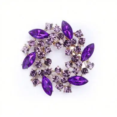 Classic Fashion Europe Style High Quality Rhinestone Alloy Flower Jewelry Brooch For Saree Clothing