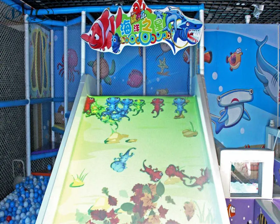 Amusement park equipment soft playground slide AR interactive projector amusement park touch floor game kids