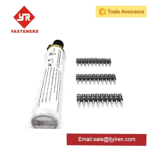 Collated Gas Drive Pins Drywall Black Strip Concrete Nails