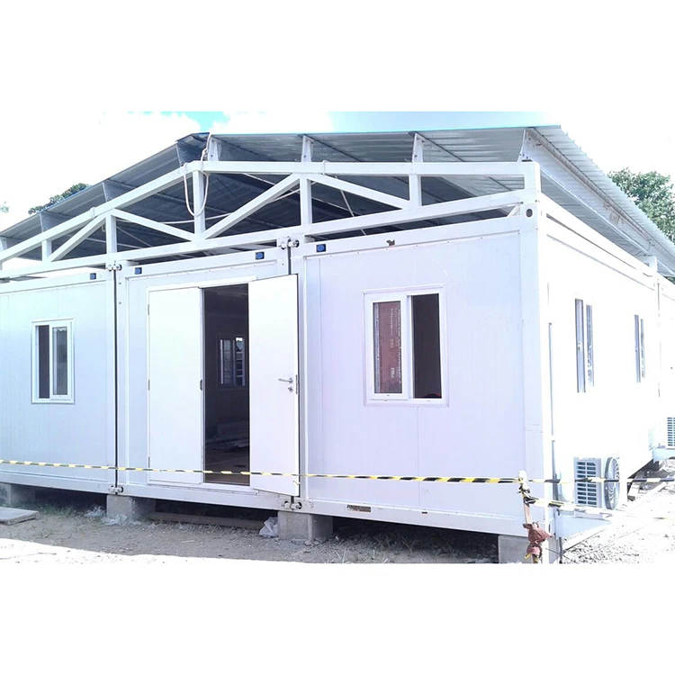 Steel structure frame welded prefab container house for construction site