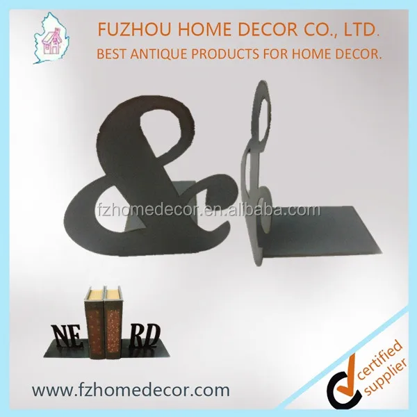 Customized design metal letter bookends made from cast iron material