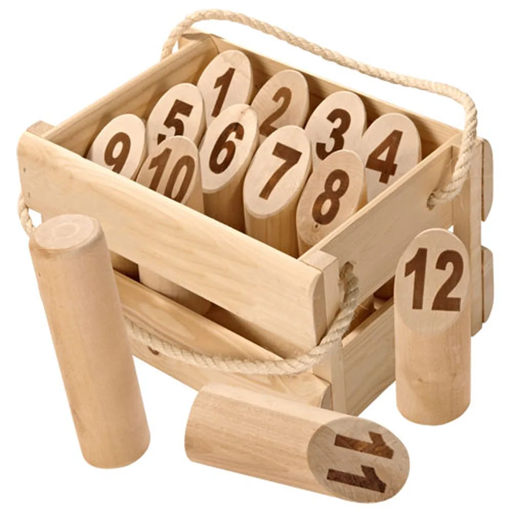 Hot Sale Wooden Throwing Game Outdoor Lawn Garden Backyard Numbered Blocks Tossing Games Wooden Skittles for Kids and Adults