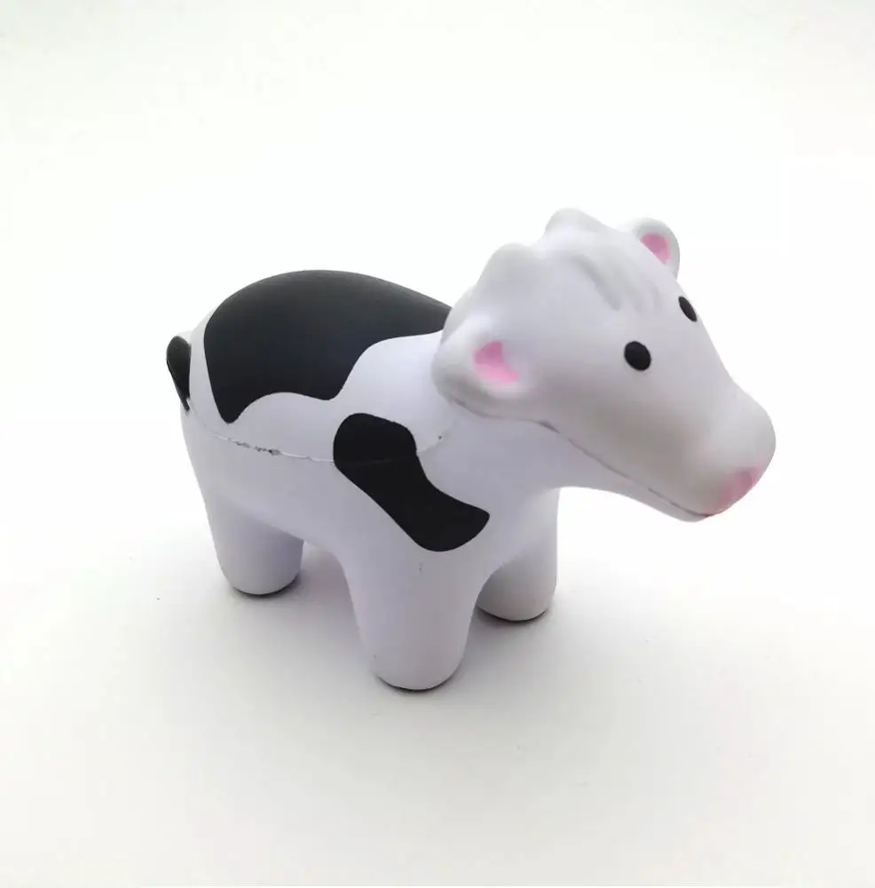 BSCI En71 ASTM Reach cartoon design cow foam stress ball Stress Pressure Reliver Vent Ball