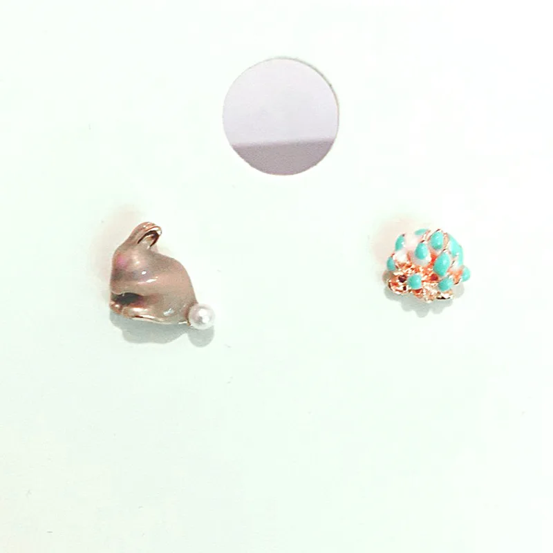 
Korean version of the color drop oil cartoon earrings animal fruit earrings FOR women 