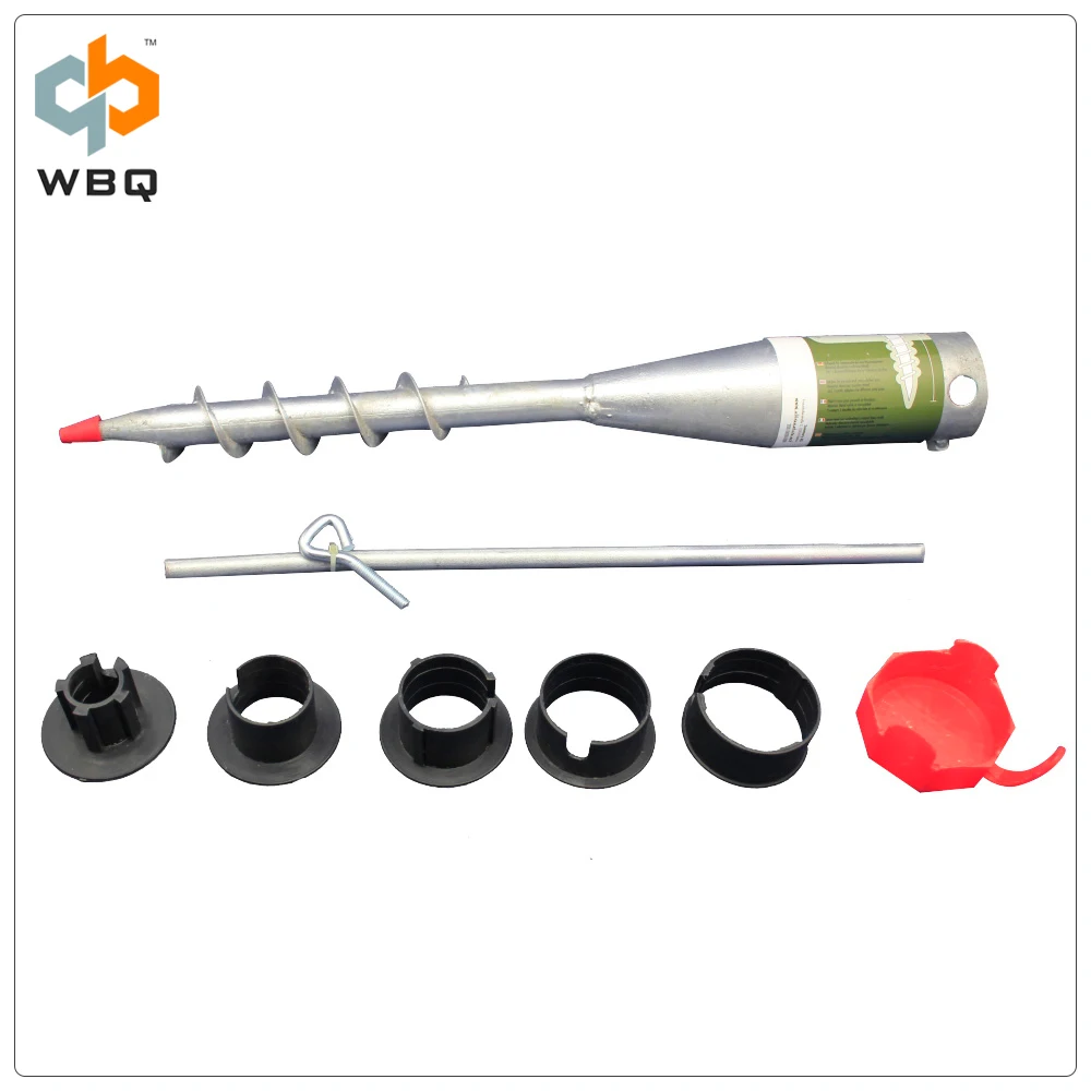 The self metal ground screw anchor with detachable handle for umbrellas