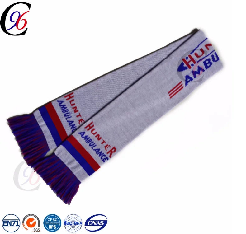 Chengxing пользовательские вязаная продажа высокое качество Польша футбольная команда вентилятор акриловый шарф