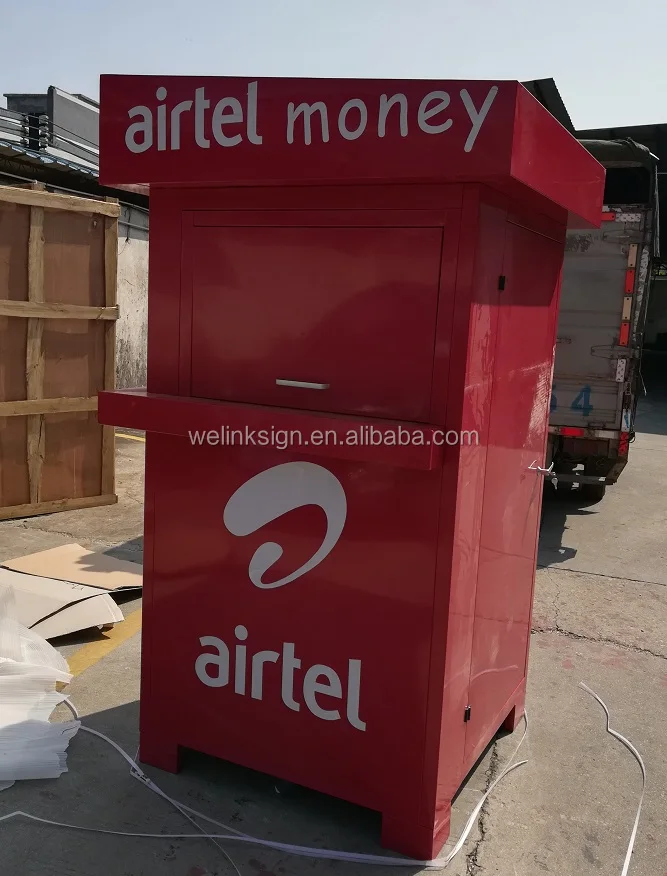 Sheet metal Airtel prefab kiosk for pop up shop