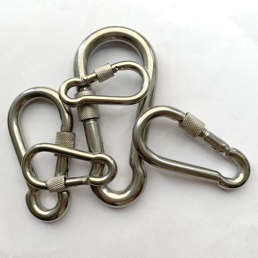 Stainless steel Rigging hardware with screw and eye carabiner hook
