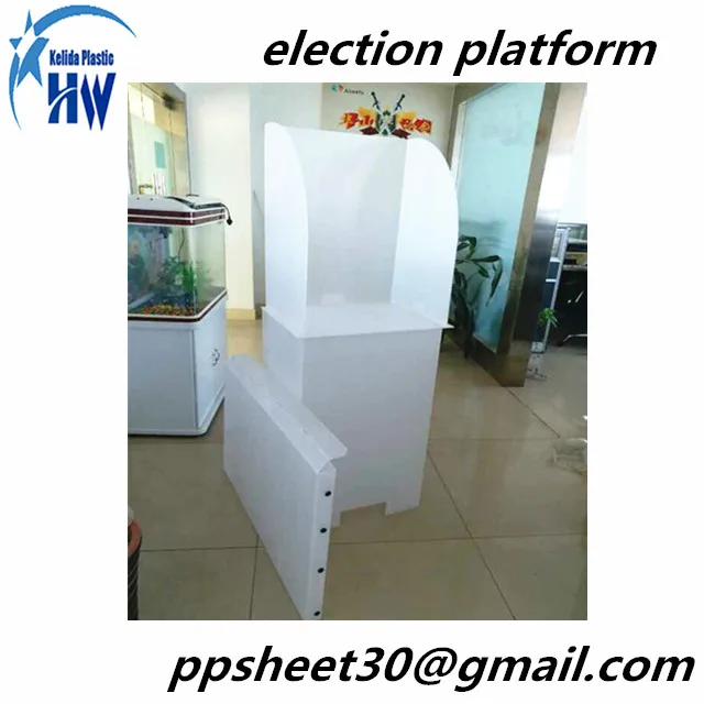 Portable recyclable pp corrugated corflute sheet election platform plastic voting booth
