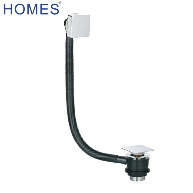 PVC flexible Pipe Square Modern Chrome Click Clack Bath drain