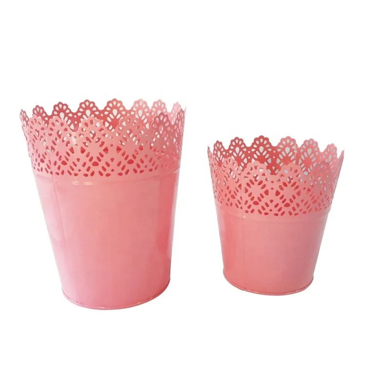 Different size modern for plant unique eco-friendly decorative garden metal new design flower bucket