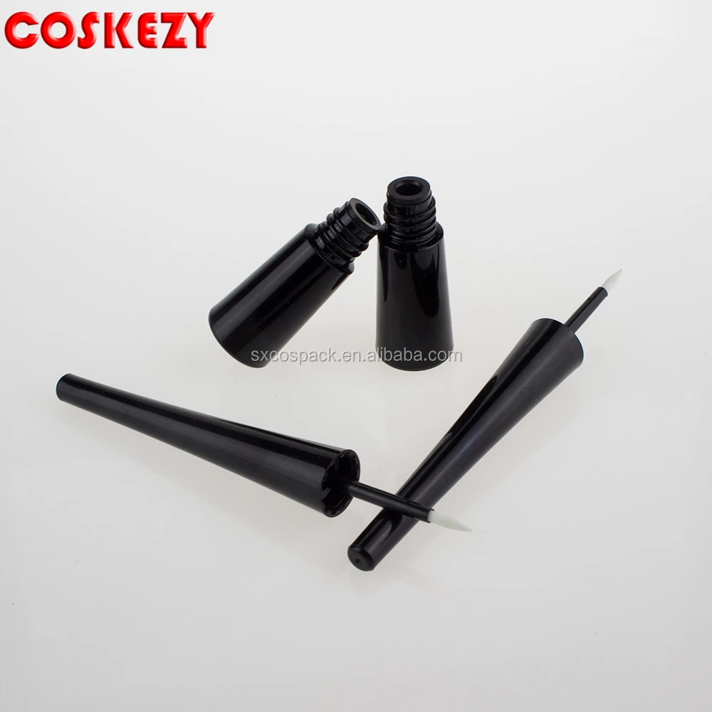 wholesale 3.5g Small Unique Eyeliner Plastic Black Tube,   Empty Black Eyeliner Custom Stick Tube Makeup Packaging