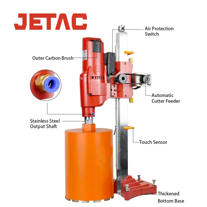 235mm Automatic Heavy Duty Concrete Cutting Diamond Core Drill Machine With Stand Type Portable