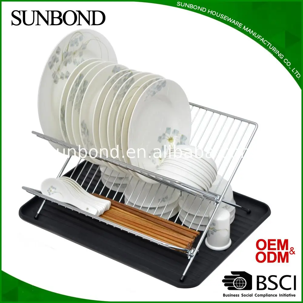 
Manufacturer large dish drainer with drip tray cutlery holder kitchen sink rack plate 