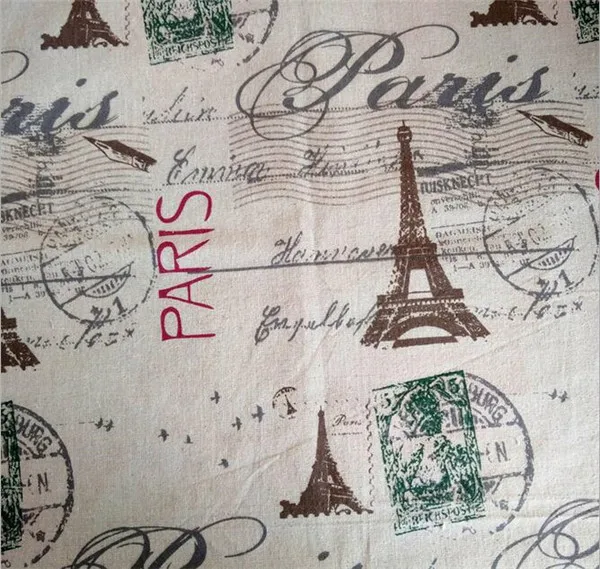 Paris Eiffel Tower printed fabric wholesale cotton linen curtain/tablecloth fabric