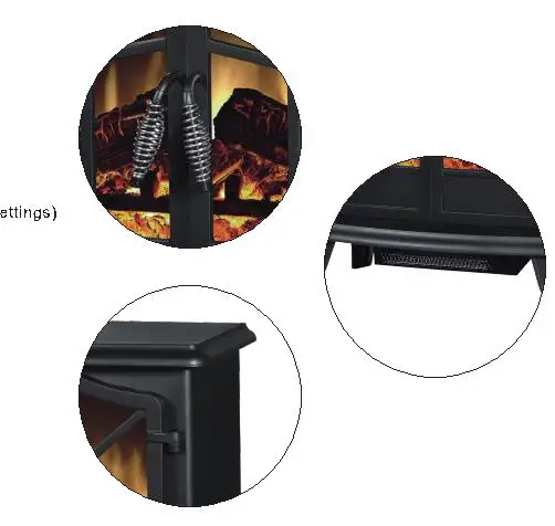 Freestanding mini portable electric fireplace no heat stove