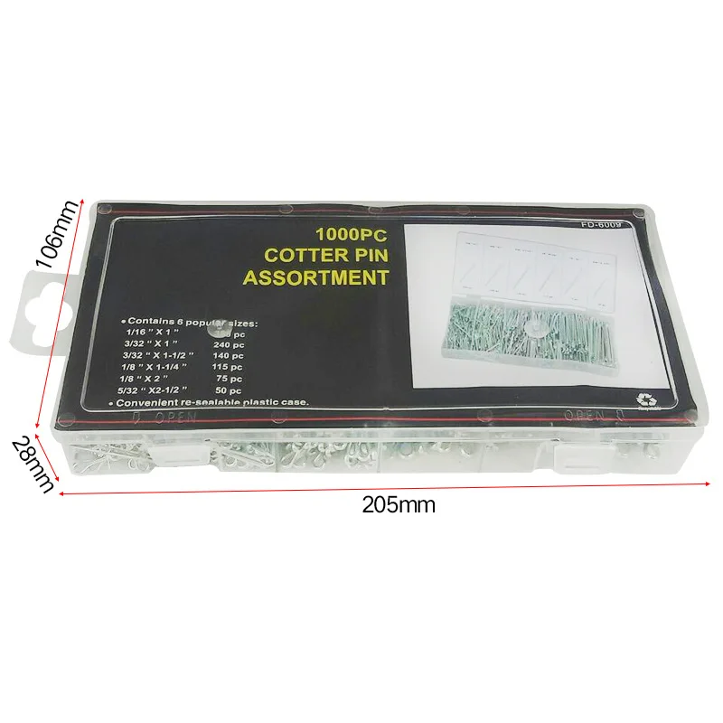 
1000pcs cotter split pin multi specifications door letter pins pendant general hardware latch 