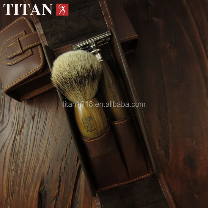 shaving set safety razor with green sandal handle disposable razor blade christmas gift