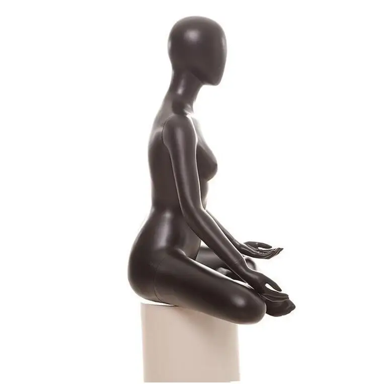Wholesale High Quality Black Female Full Body Fiberglass Mannequins Yoga Sports Elegant for Clothing Display de vitrine femme