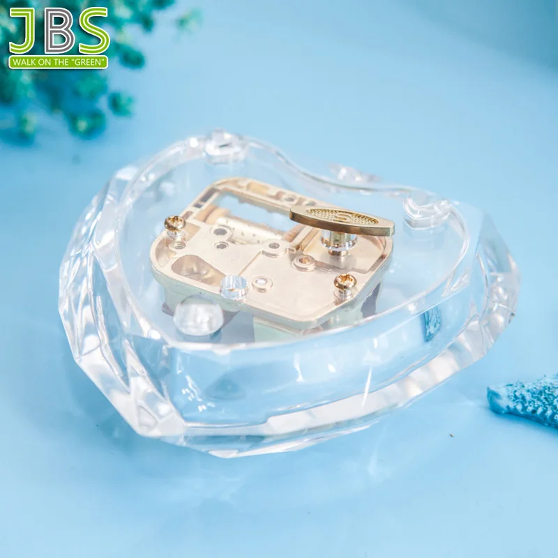 
Clear Acrylic Heart Shape Music Box For Girls 