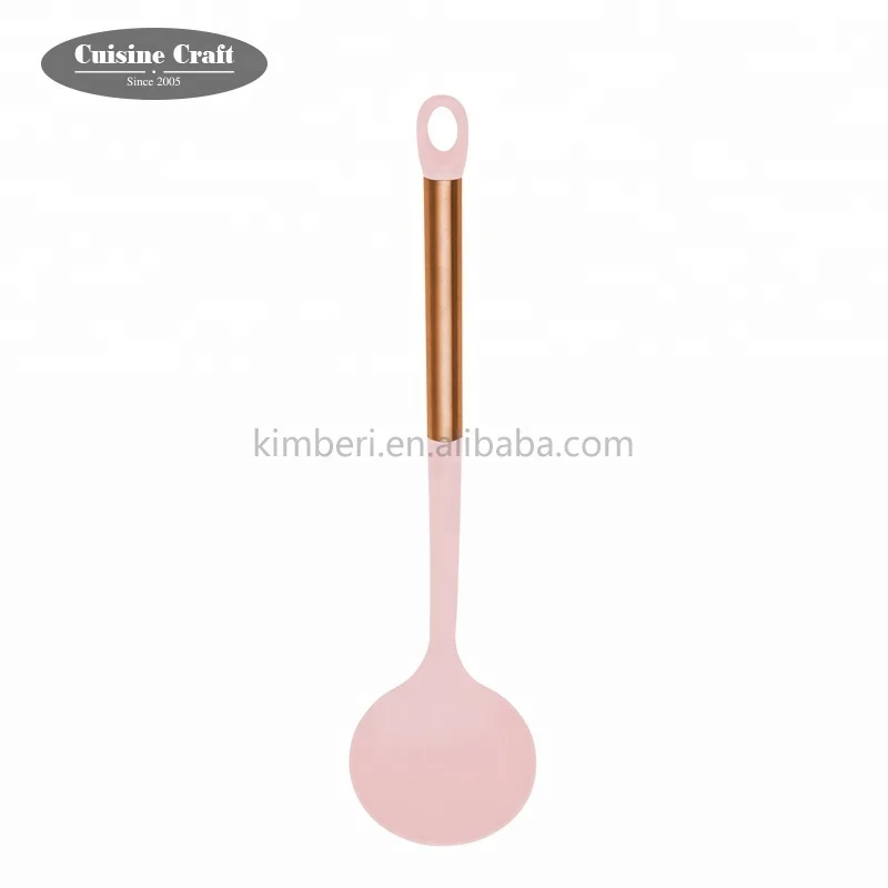 Eco-friendly kitchen accessories nylon ladle with copper handle