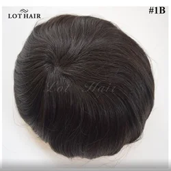 Natural Hairline Invisible human hairpieces high quality Mono top men toupee