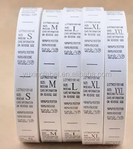 Popular TTR Nylon Taffeta Label Tape White Custom Size Nylon Taffeta Fabric For Clothing Label