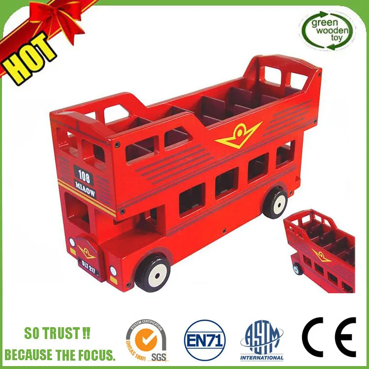 
TOP Model Wooden London Bus Toys , Wooden Toy Bus 