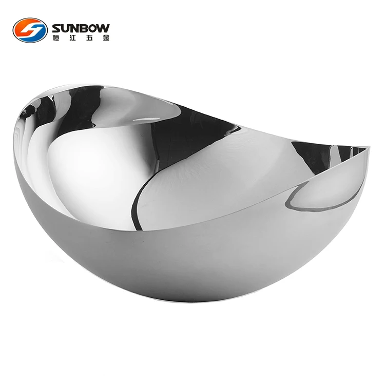 Customized Mirror Polished Stainless Steel  Restaurant Salad Bowl