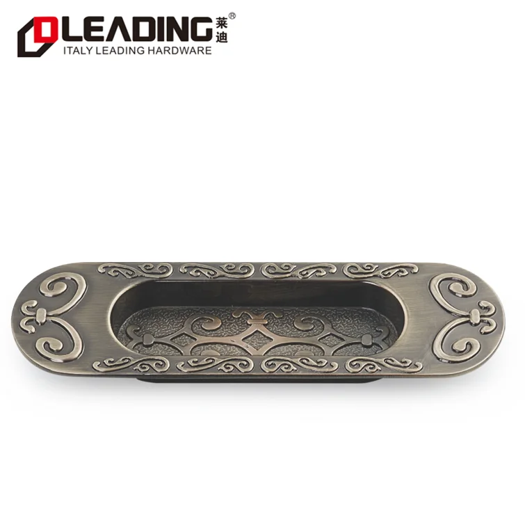 
R774 Vintage Antique Recessed Hidden Concealed Zinc Alloy Furniture Cabinet Drawer Handles Pulls 