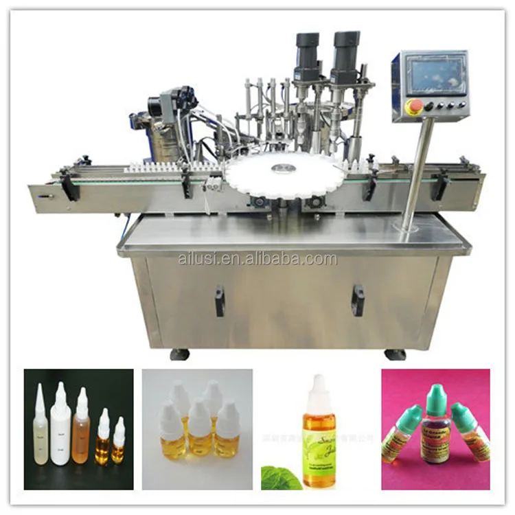 Automatic pet bottle filling packing line essential oil bottle electronic cigarette filling, sealing, capping machine