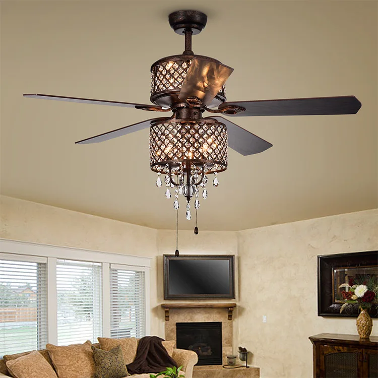 
Good price remote control factory manufacture crystal ceiling fans for sale 