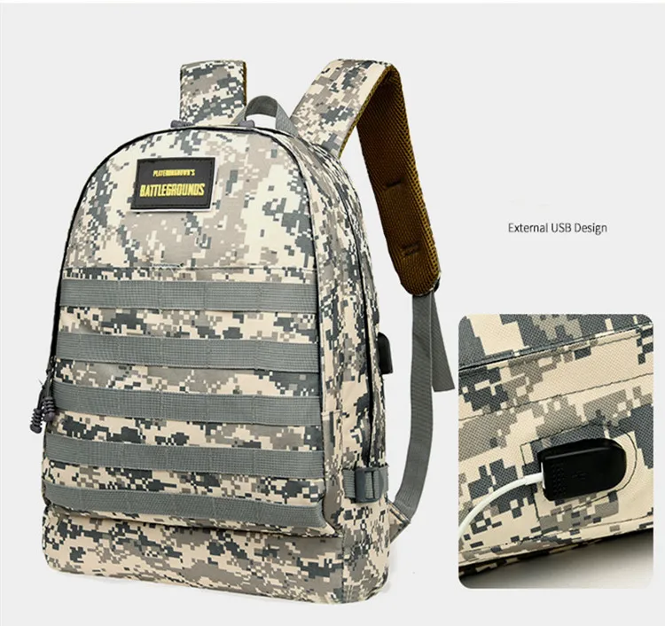 PUBG Level 3 Backpack USB Charging Port PUBG bag Military tactical backpack men